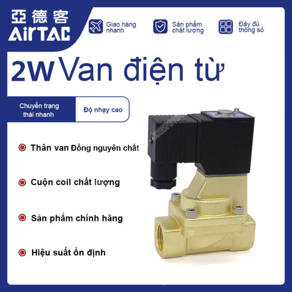 2WX030-06 A Van điện từ nước (dầu, khí) Airtac(AC220V điều khiển trực tiếp - 2/2)