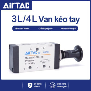 3L110-06 Van kéo (rút) tay khí nén Airtac (3L110, 3 cửa 2 vị trí - 3/2)