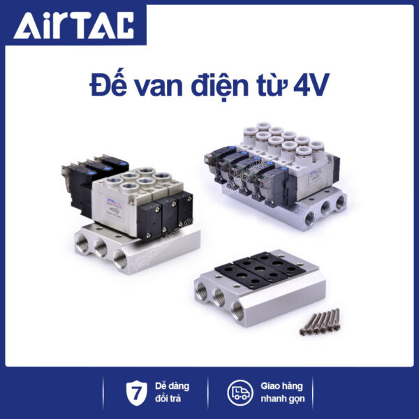 7V300M-9F Đế van khí nén Airtac (7V300M-9F 9 lỗ)