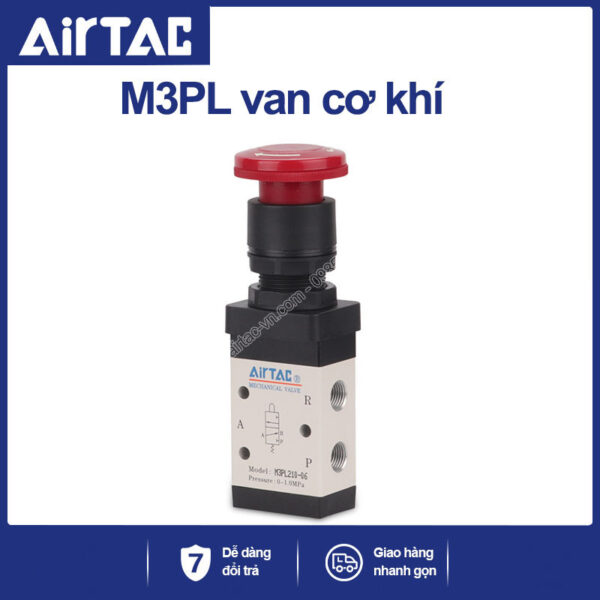 M3PL210-08 Van cơ khí khí nén Airtac (M3PL21008 ba cửa hai vị trí - 3/2)