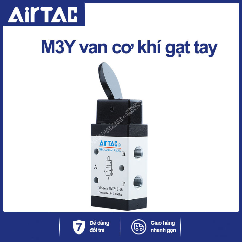 M3Y110-06 Van cơ khí khí nén Airtac (M3Y11006 ba cửa hai vị trí - 3/2)