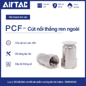 PCF04 M5 Nối nhanh thẳng ren trong Airtac (PCF04-M5 Màu trắng)