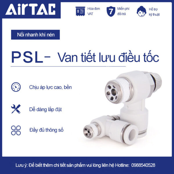 SL08-03 Tiết lưu ren Airtac (SL08-03 Van điều tốc)