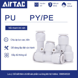 PU16 Nối nhanh thẳng Airtac (PU16 Màu trắng)