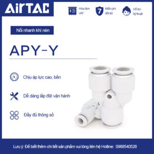PY4 Nối nhanh chữ Y đều Airtac (PY4 Màu trắng)