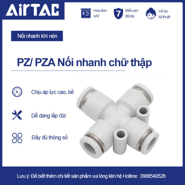 PZ14 Nối nhanh chữ thập Airtac (PZ14 Màu trắng)